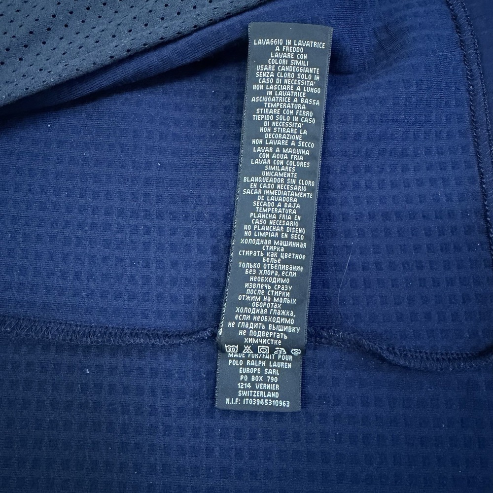 RLX Ralph Lauren Mens Medium Navy Blue Full Zip Performance Stretch Zip Pockets - Picture 12 of 16